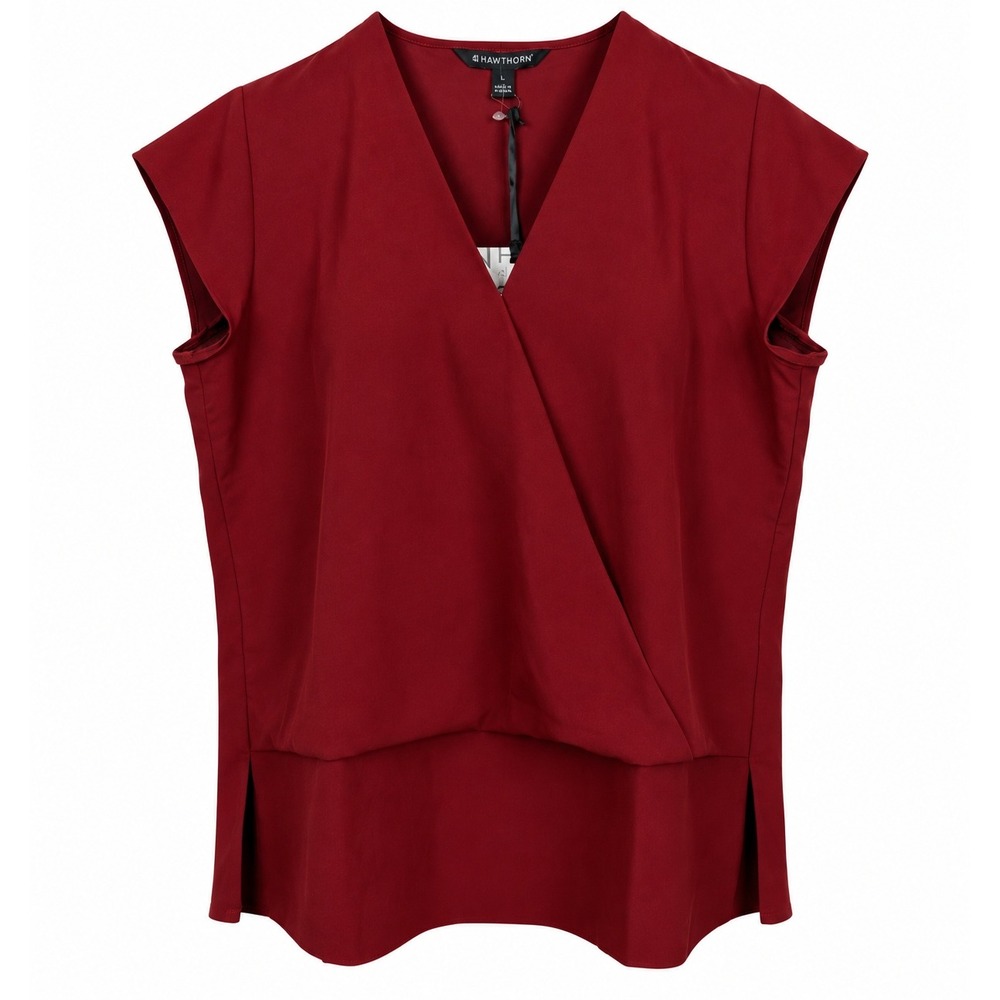 41 Hawthorn Ophelia Surplice Top Women Large Burgundy NWT‎